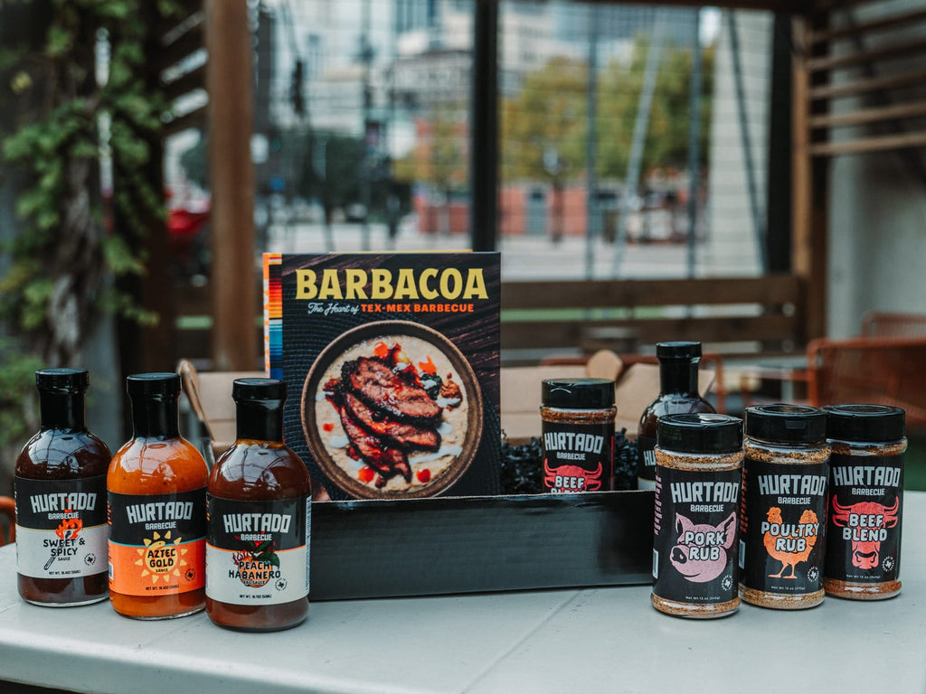 The Ultimate Pack: the signed Barbacoa cookbook with the three Hurtado sauces and three rubs